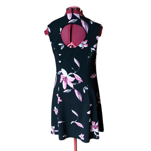 LILY MORGAN - Floral Black and Pink A-line sleeveless Dress - Large - Picture 5 of 10